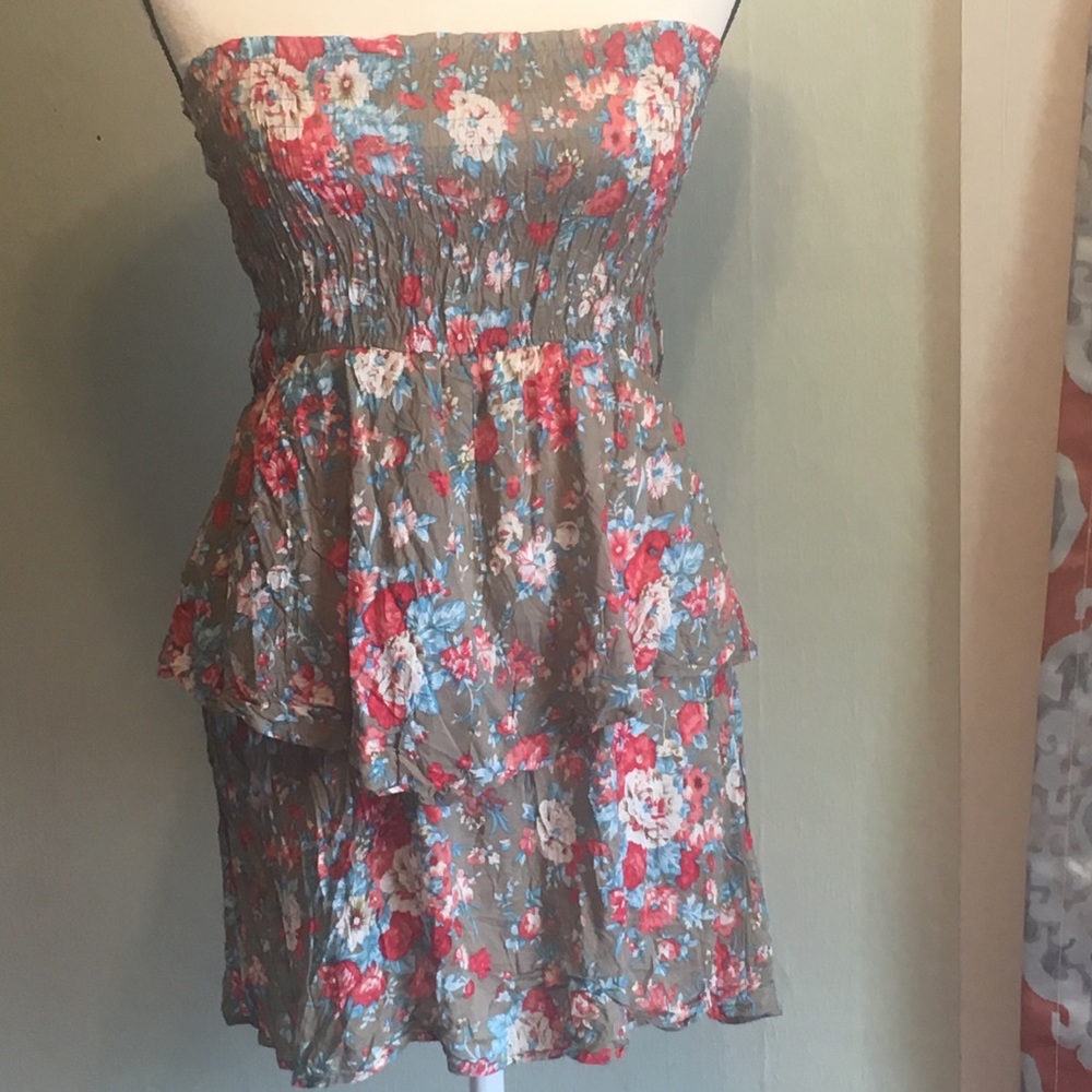 Floral Strapless Dress